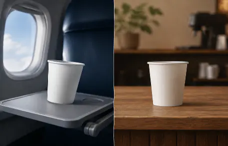 Por qué las aerolíneas y los trenes tienen requisitos de tazas diferentes a los de los cafés